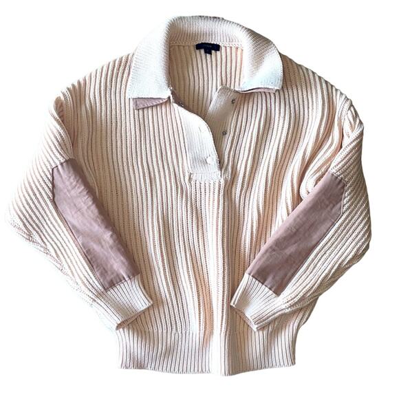 J. Crew Collared ribbed patch-sleeve sweater - Picture 8 of 8